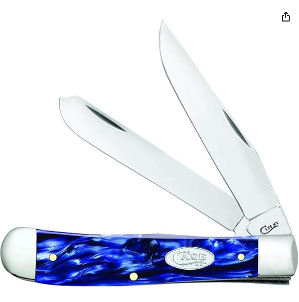 Blue Pearl Kirinite Smooth Trapper Case Knife