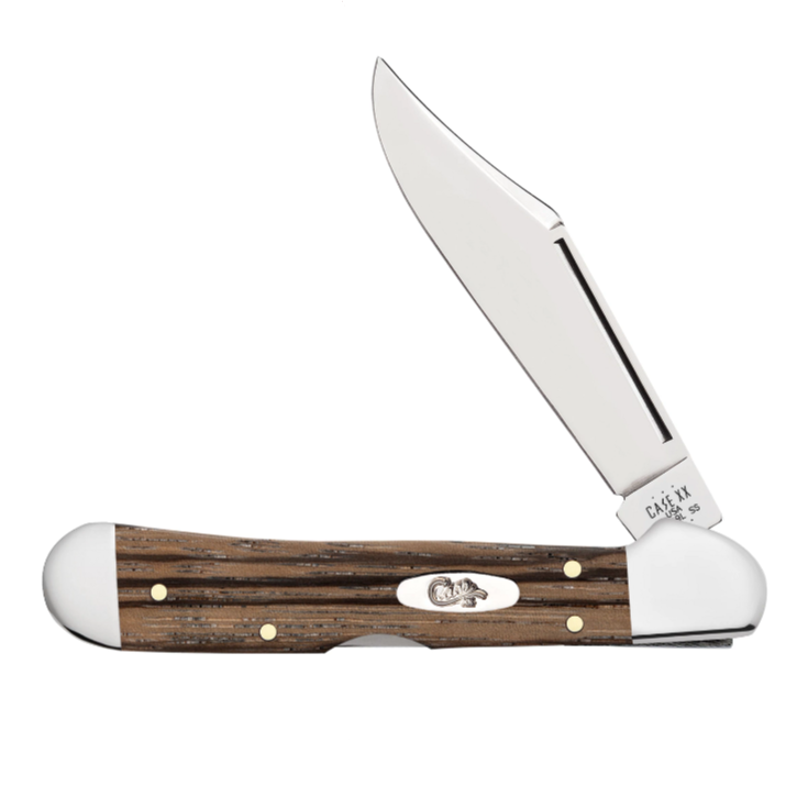 Natural Zebra Wood Copperlock Knife