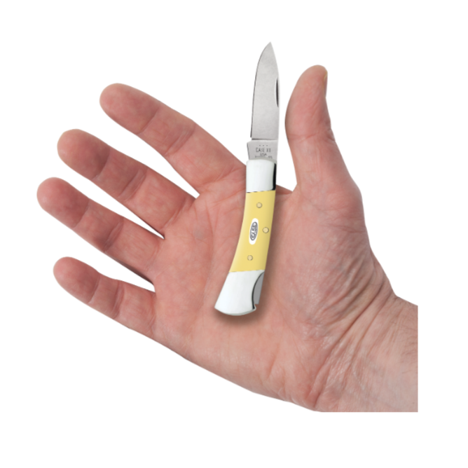 Yellow Smooth Lockback Knife