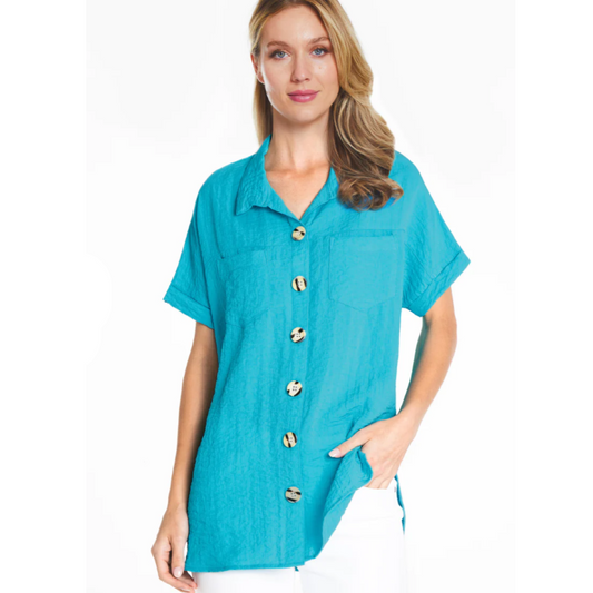 Turquoise Button Up Shirt
