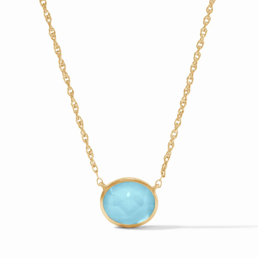 Aquamarine Nassau Solitaire Necklace