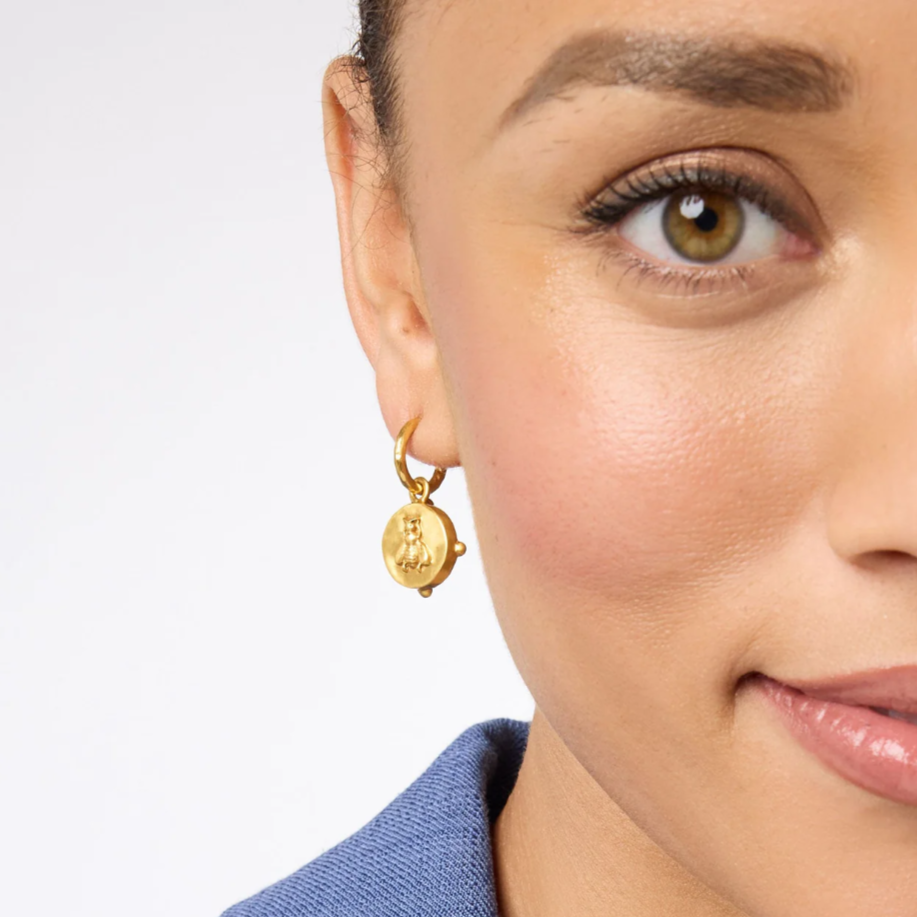 Reversible Honeybee Hoop & Charm Earrings