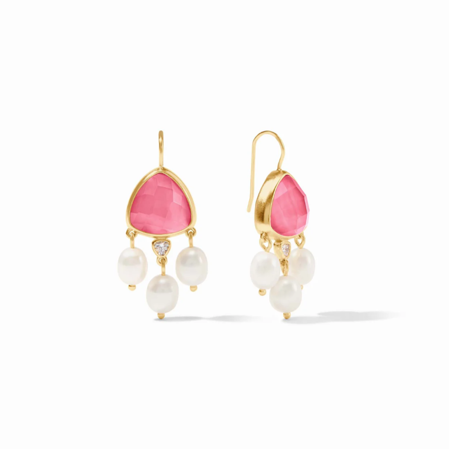 Peony Pink Aquitaine Chandelier Earrings