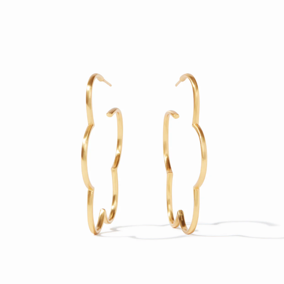 Gardenia Gold Floral Hoop Earrings