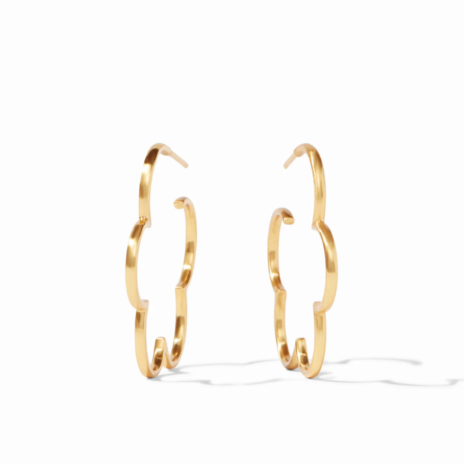 Gardenia Gold Floral Hoop Earrings