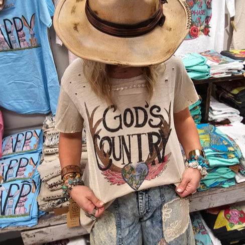 God's Country Tattered Tee Shirt