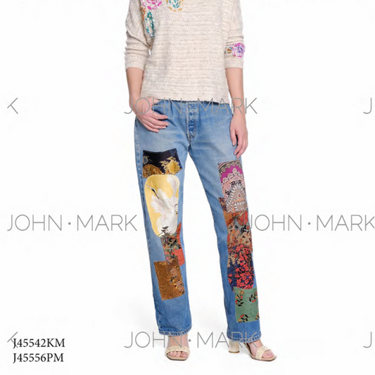 5 Pocket Pant With Print Patches
