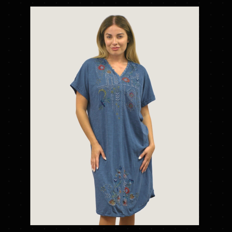 Moore Front Embroidered Dress