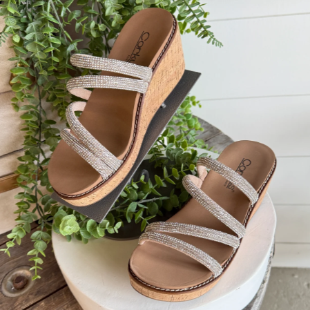 Corkys Summer Glow Rhinestone Wedge Sandal
