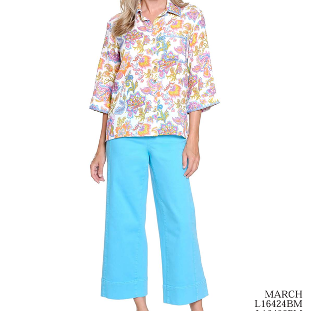 Pull On Turquoise Wide Leg Pants