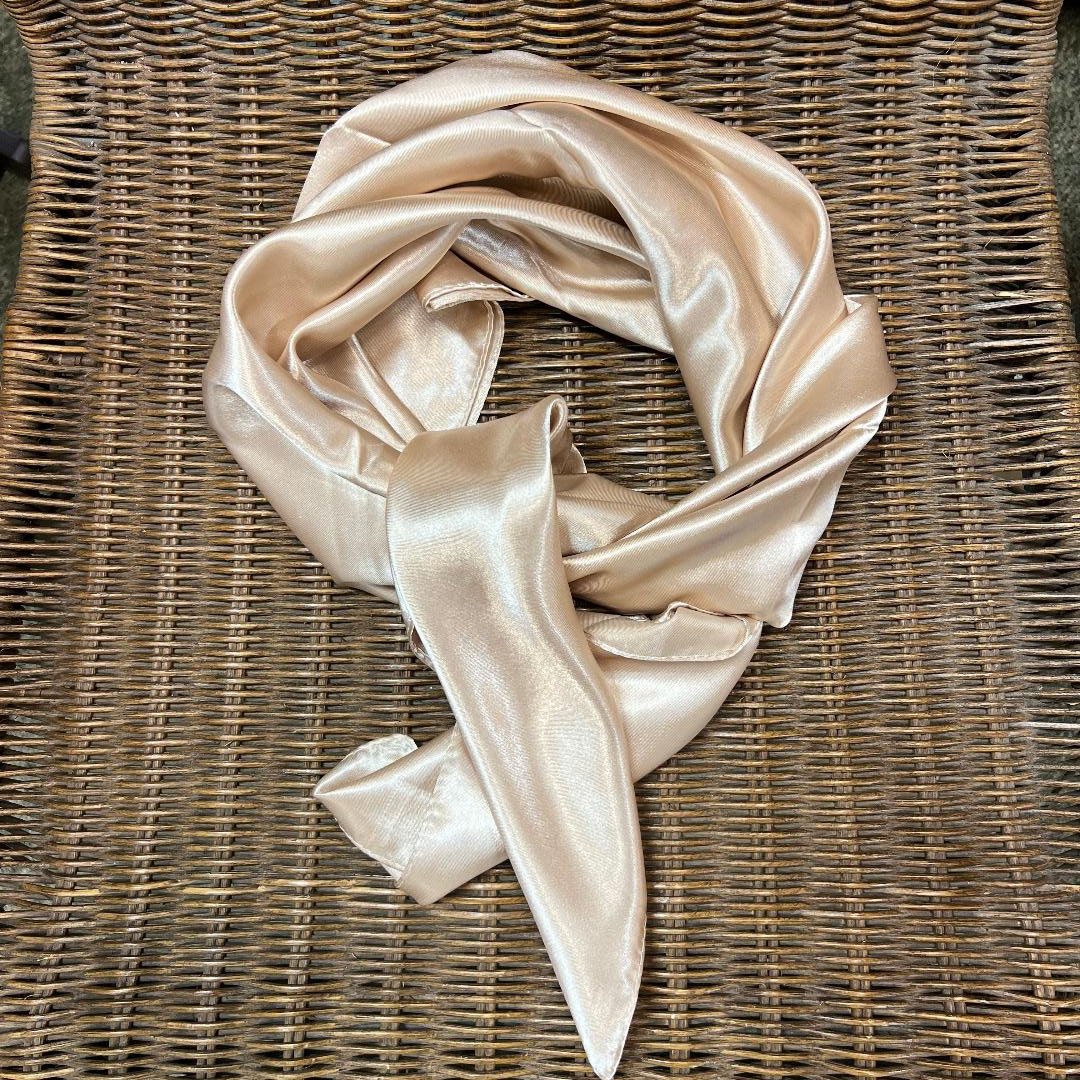 Shimmery Beige Bandana Scarf Wild Rag