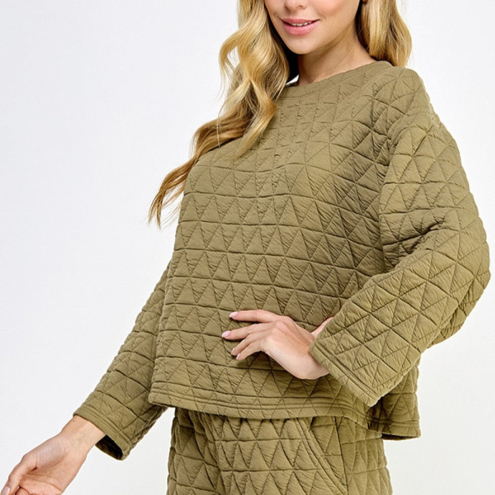 Quilted Long Sleeve Top