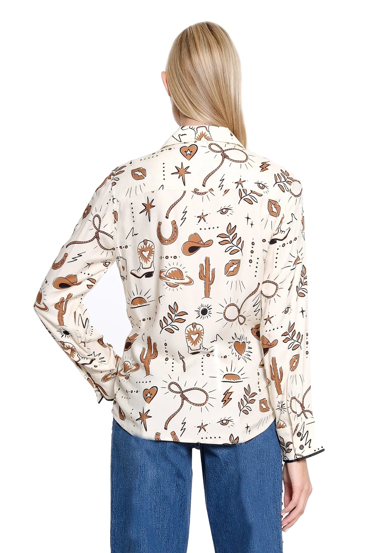 Cowboy Print Button up