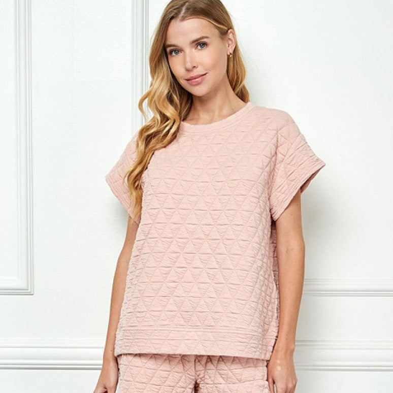 Quilted Short Sleeve Top