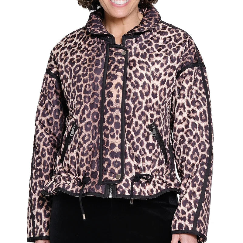 Animal Print Quilted Jacket - Neutral Animal Print