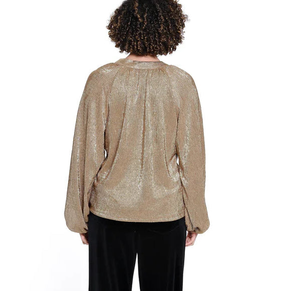 Metallic Popover Top - Gold