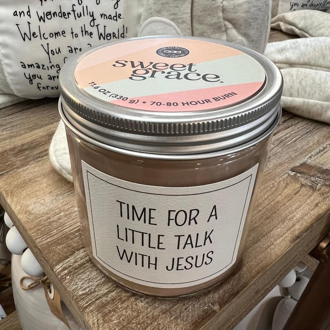 Sweet Grace Time For A Little Talk With Jesus "Faith  Collection" Jar Candle