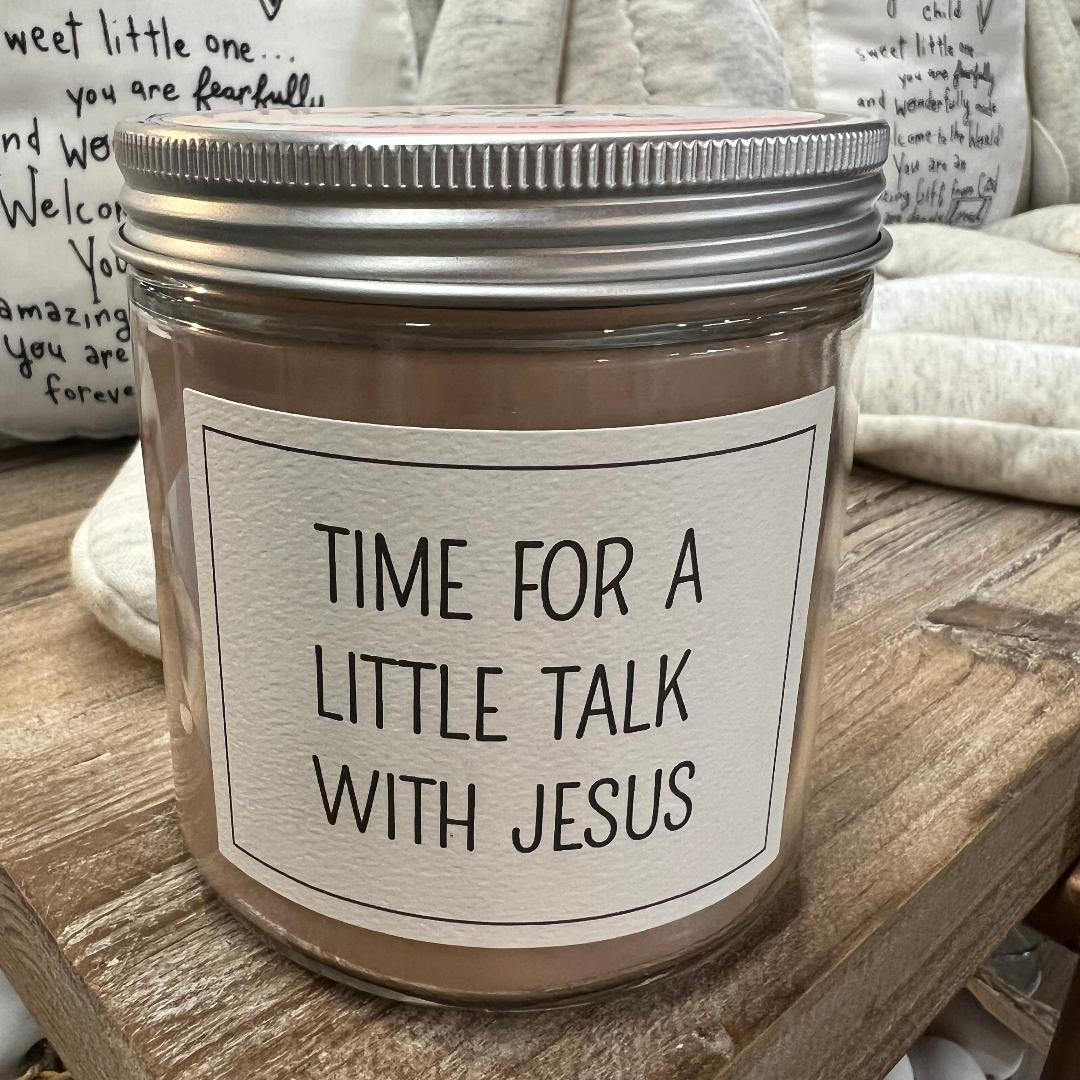 Sweet Grace Time For A Little Talk With Jesus "Faith  Collection" Jar Candle