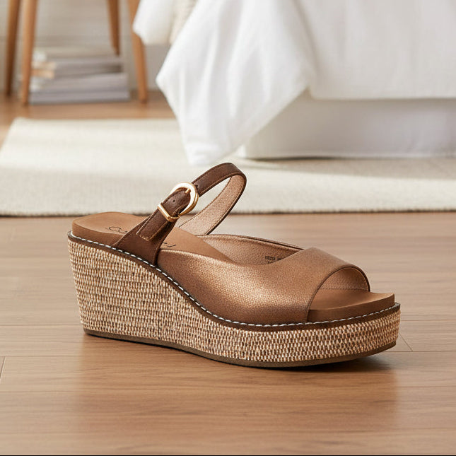 Corkys Bronze Combo Treat Yourself Wedges