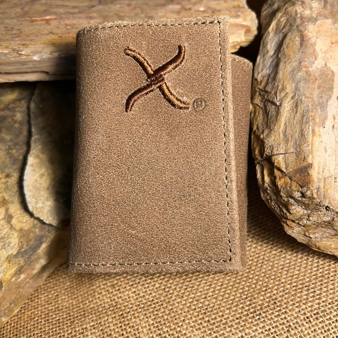 Tri-Fold Brown X Wallet