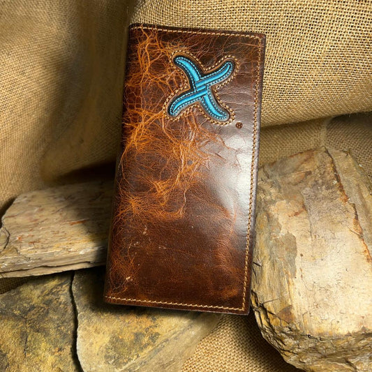 Distressed Turquoise X Rodeo Wallet