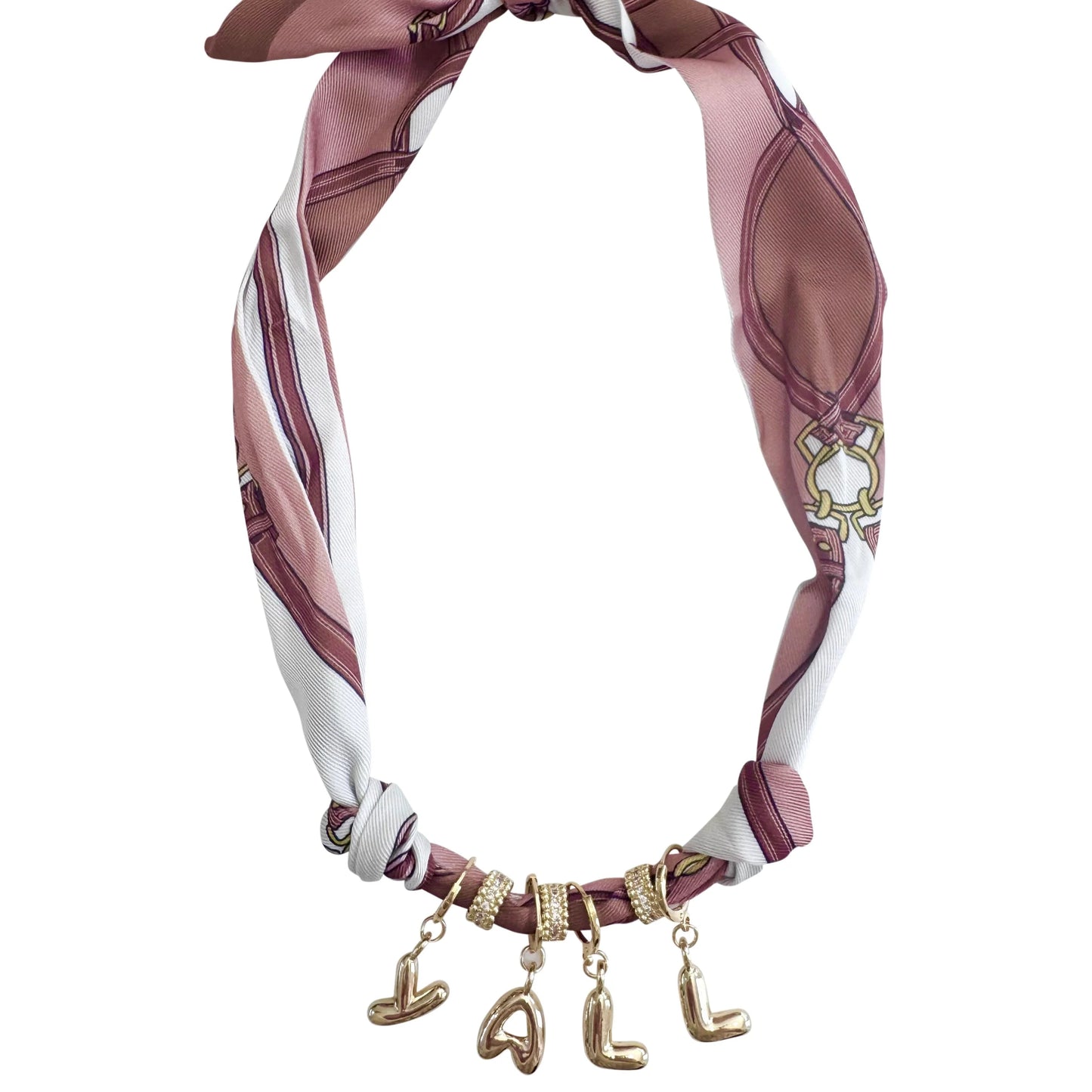 Y'all Bubble Letter Scarf Necklace