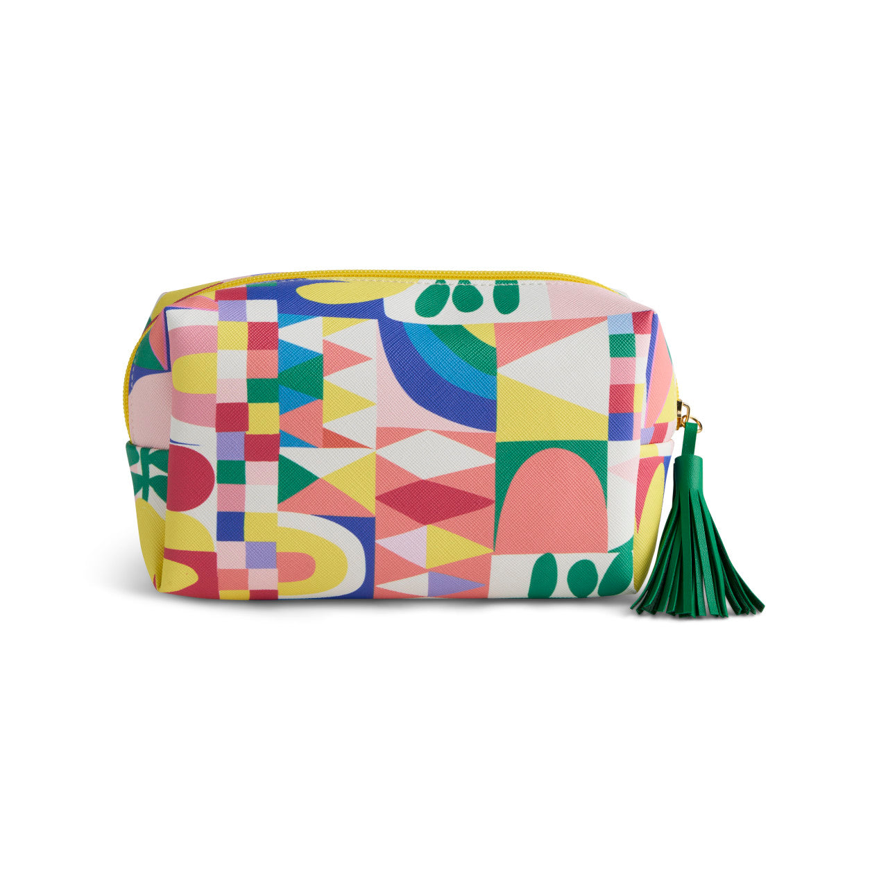 Folk Collage Multi Color Quilted Zip Pouch