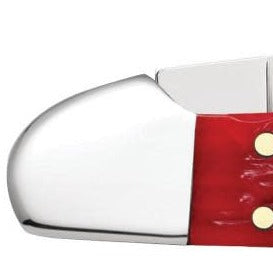 Peach Seed Jig Dark Red Bone CS Mini CopperLock® Pocket Knife