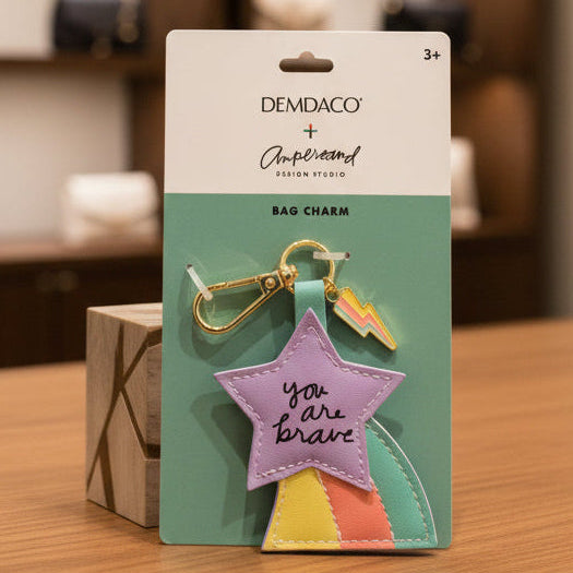 You Are Brave Purple Bag Charm