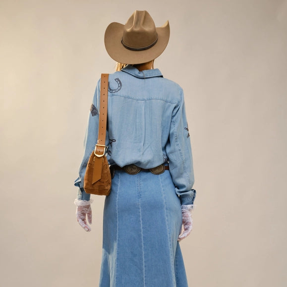 Western Embroidered Snap Button Shirt