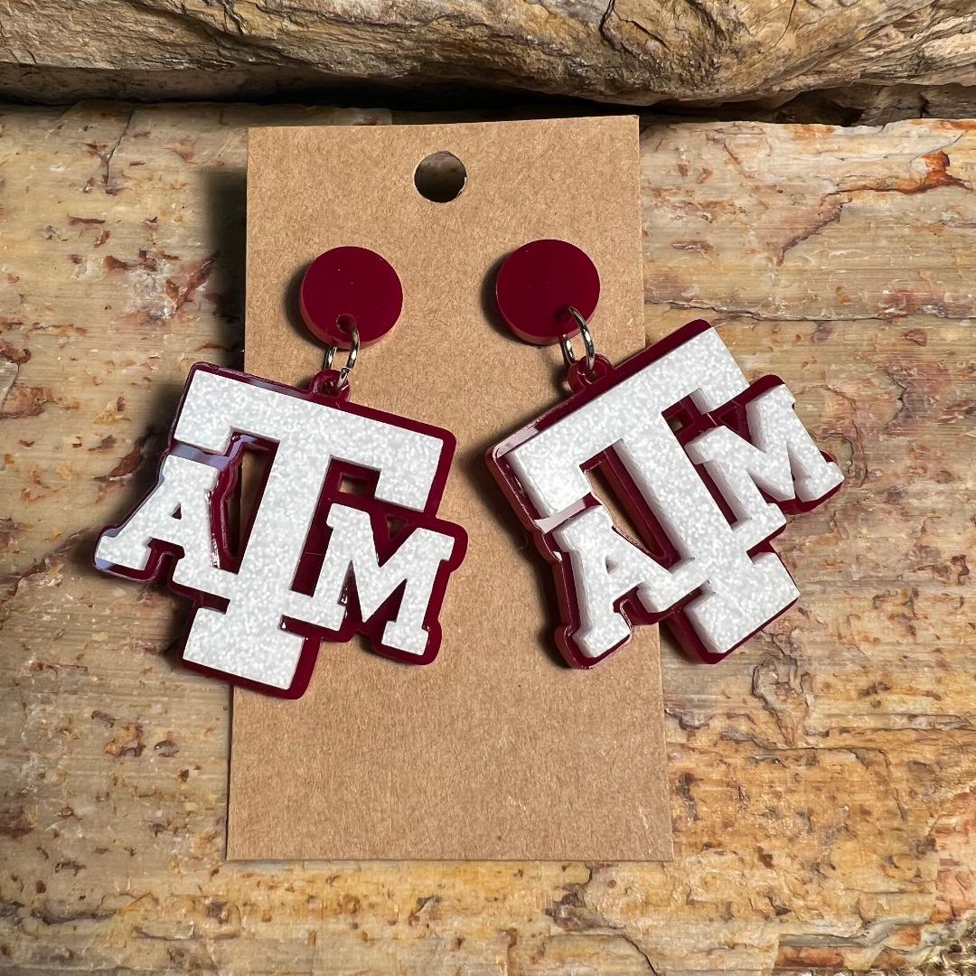 Texas A&M Spirit Acrylic Dangle Earrings