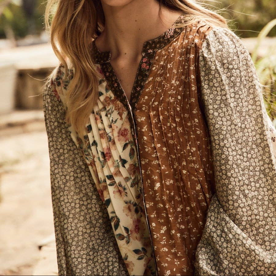 Mixed Floral Print Blouse