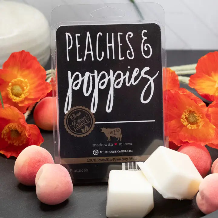 Peaches & Poppies Mason Jar Candle and Melts