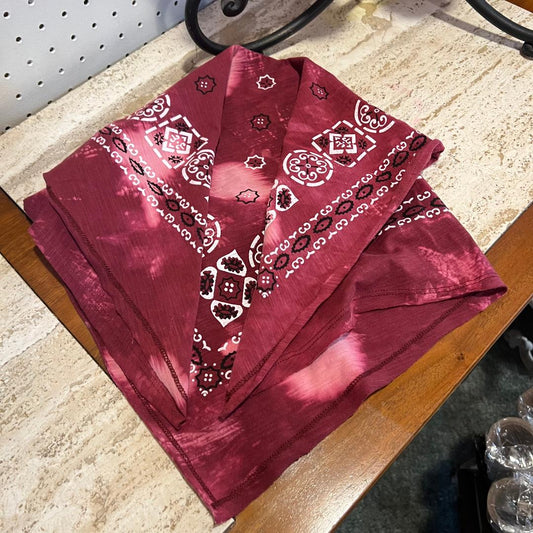 Hand Bleached and Tattered Burgundy Gypsy Rag