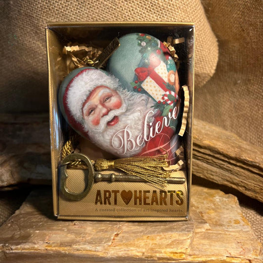 Believe Jolly Santa Art Heart