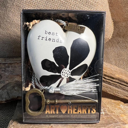 Best Friends Bold Floral Art Heart