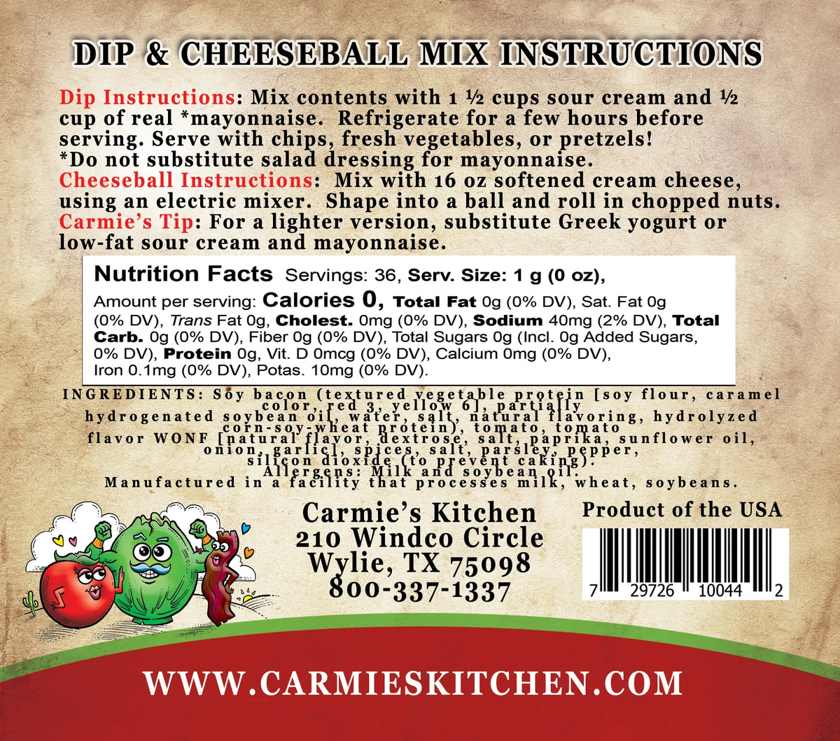 BLT Dip And Cheeseball Mix