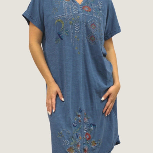 Moore Front Embroidered Dress