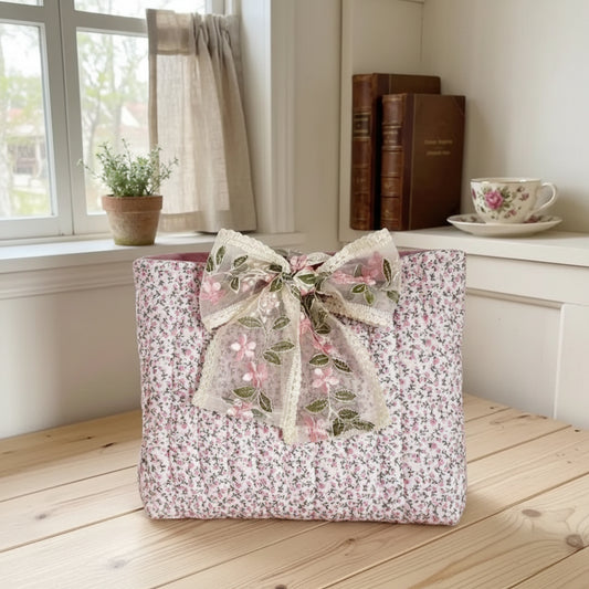 Rosalie Pink Floral Tie Bible Cover