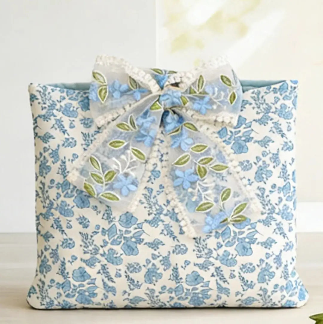Jillian Blue Floral Tie Bible Cover