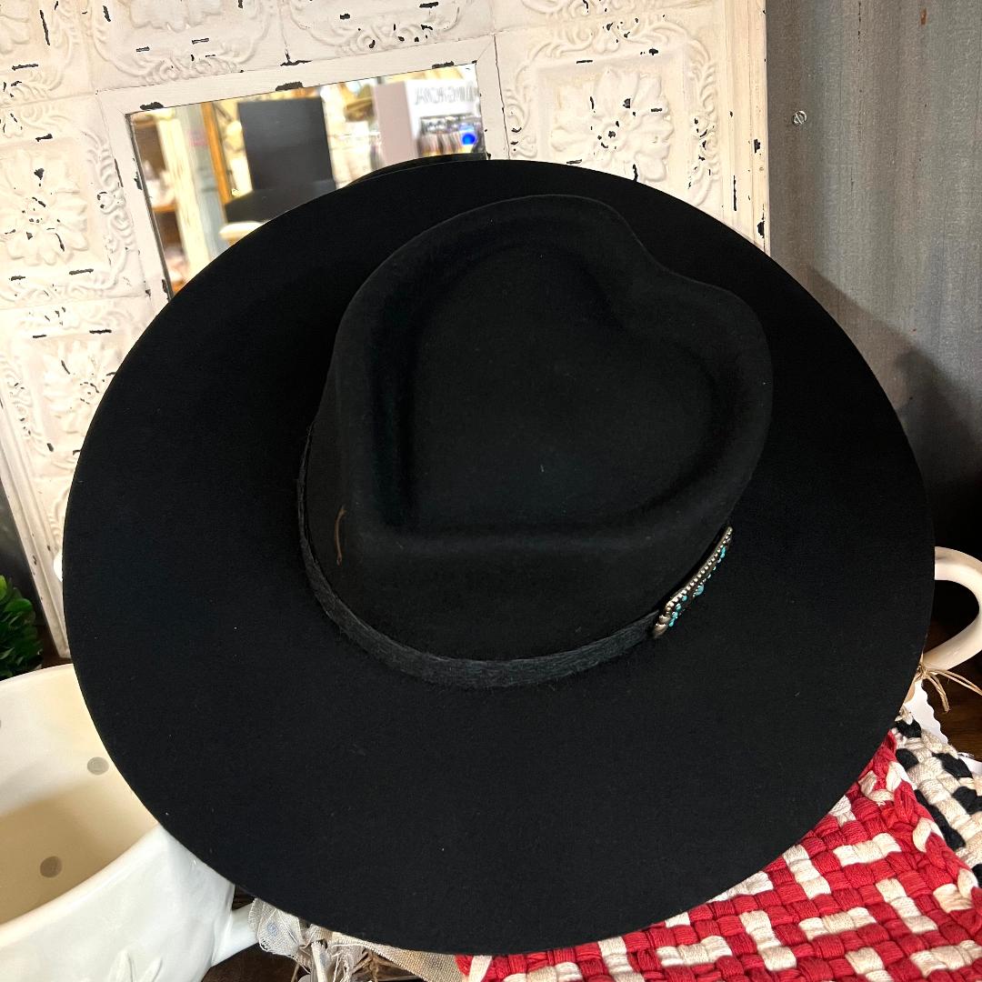 Fling Heart Crown Black Felt Hat