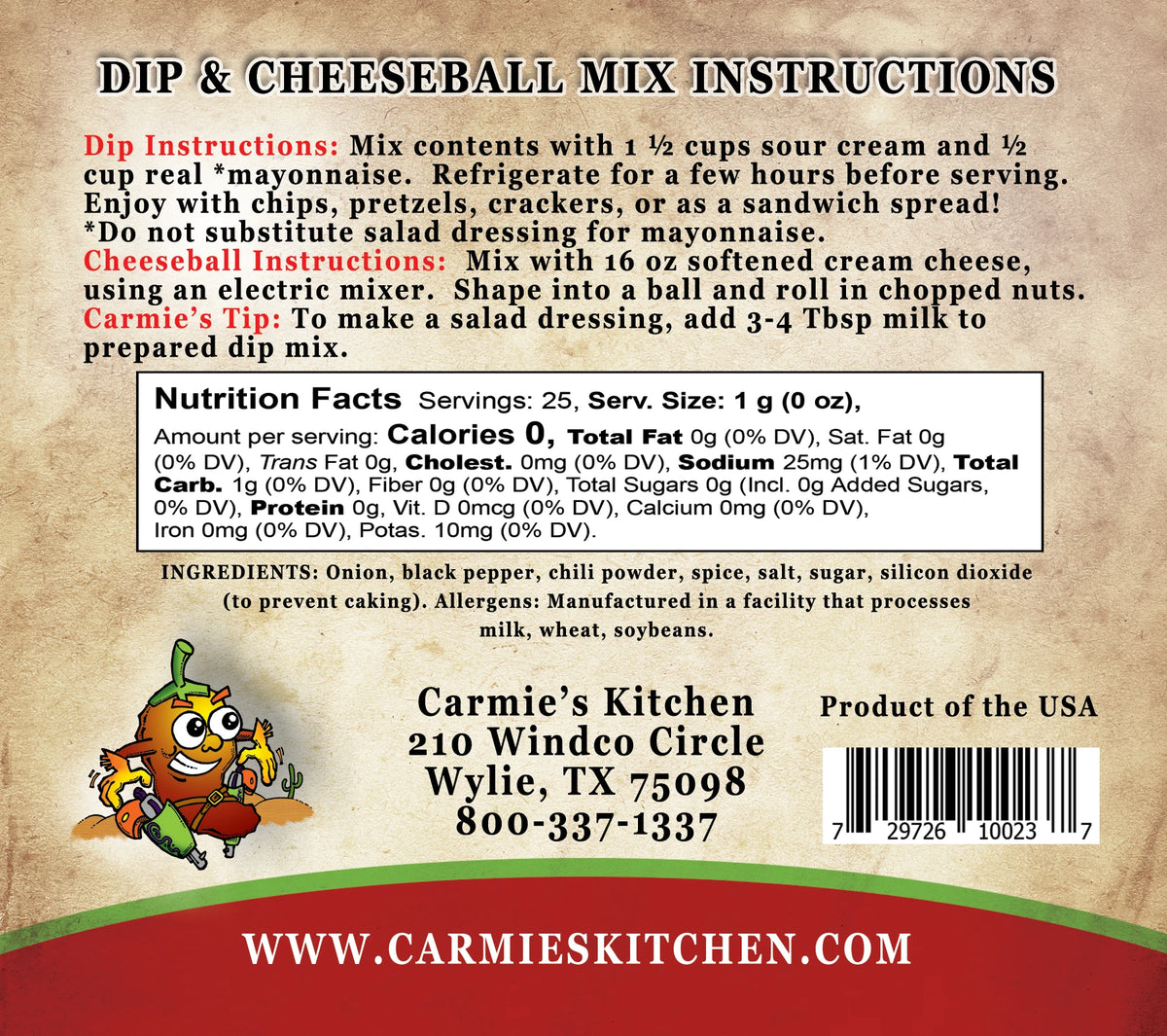 Chipotle Ranch Dip And Cheeseball Mix