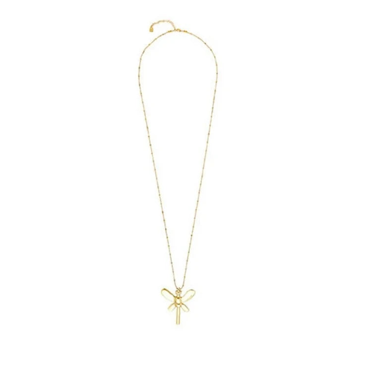 Dragonfly Pendant Gold Necklace