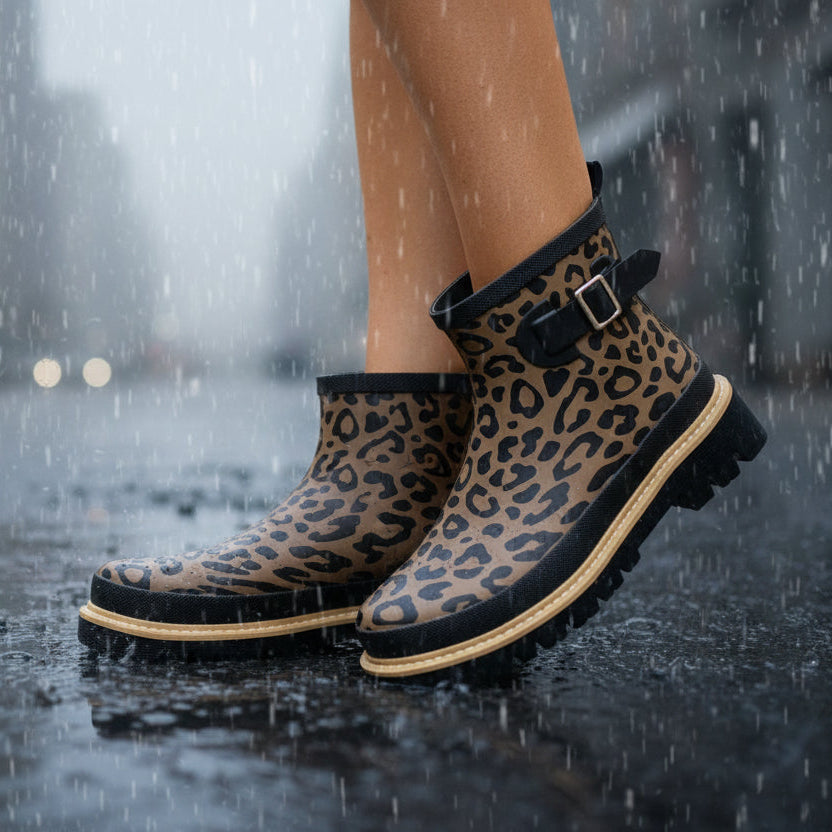 Corkys Leopard Drip Rain Booties