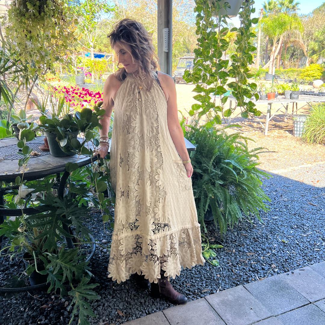 Daisy Dreaming Vintage Tea-Stained Dress