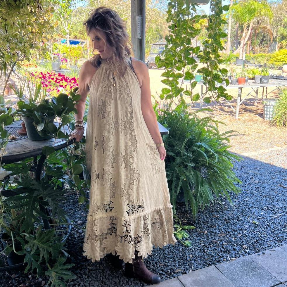 Daisy Dreaming Vintage Tea-Stained Dress