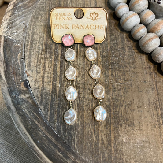 Pearl and Pink Crystal Earrings