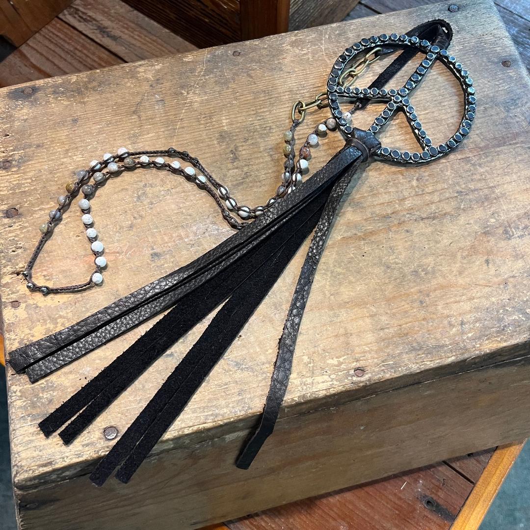 Beaded Fringe Peace Necklace