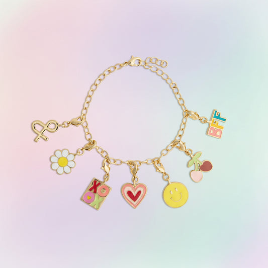 BFF Gold Charm Bracelet