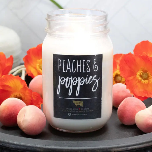 Peaches & Poppies Mason Jar Candle and Melts